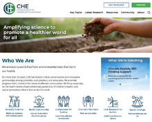 <p>Home page, featuring an interactive lead graphic, links to featured pages, latest blog posts, latest news, and upcoming chat-based calls.</p>