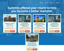 <p>Main SMSS page, which is a hub linking to all current conferences.</p>